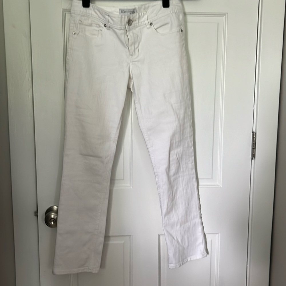 Express white jeans cropped skinny